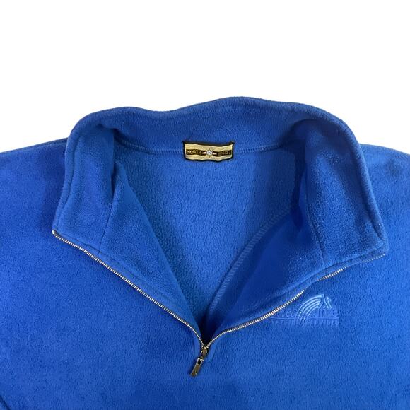 North End Long Sleeve Quarter Zip Pullover Bunny Hug Sweatshirt Pockets Blue - Picture 4 of 13
